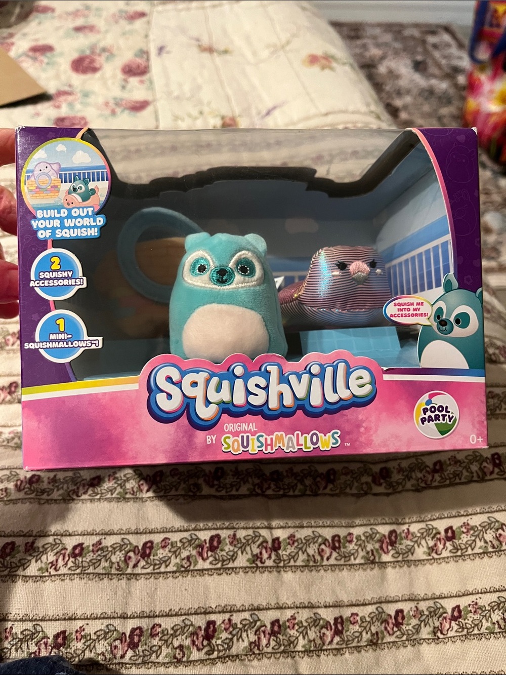 Squishmallows Squishville Pool Party Plush Set - Aqua & Pink